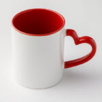 Customized Heart Handle Color Mug