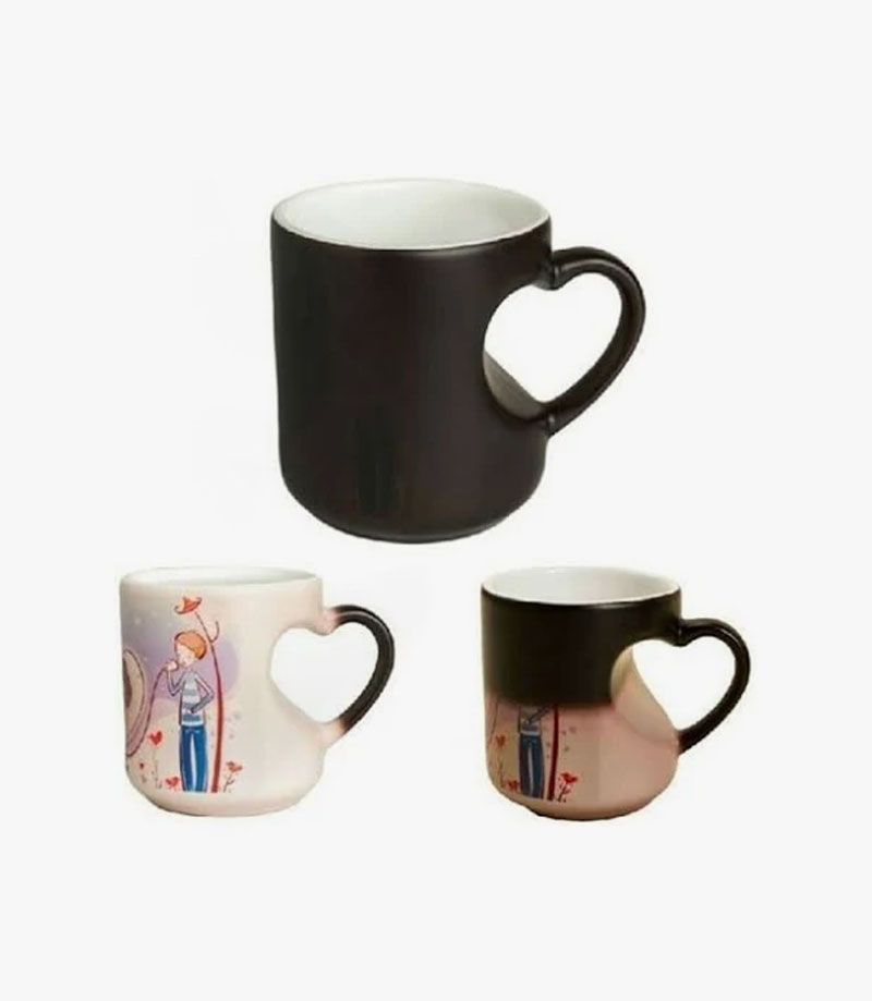 Customized Inner Cut Heart Magic Mug