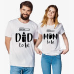 Mom Dad to be White Unisex Couple T-Shirt