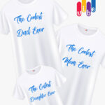 Mom Dad Daughter Customized T-Shirt White