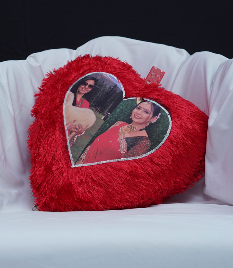 Customized Heart Shape Pillow (Red)