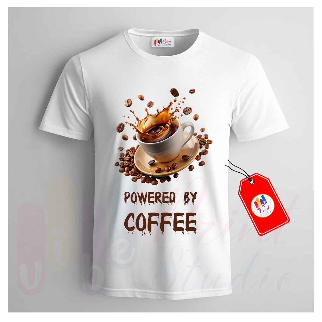 Powered by Coffee Printed T-Shirt