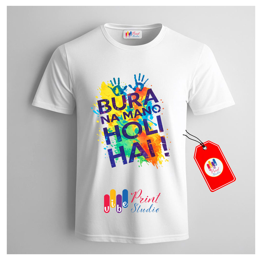 Holi Special Printed T-Shirt –Bura na mano holi hai